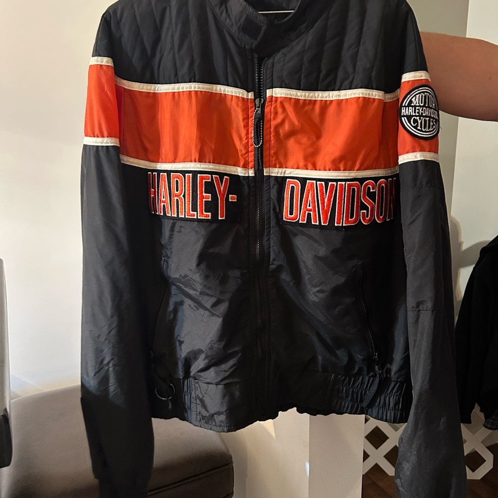 Harley-Davidson Black and Orange Jacket
